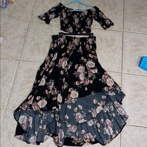 2 piece floral skirt and top